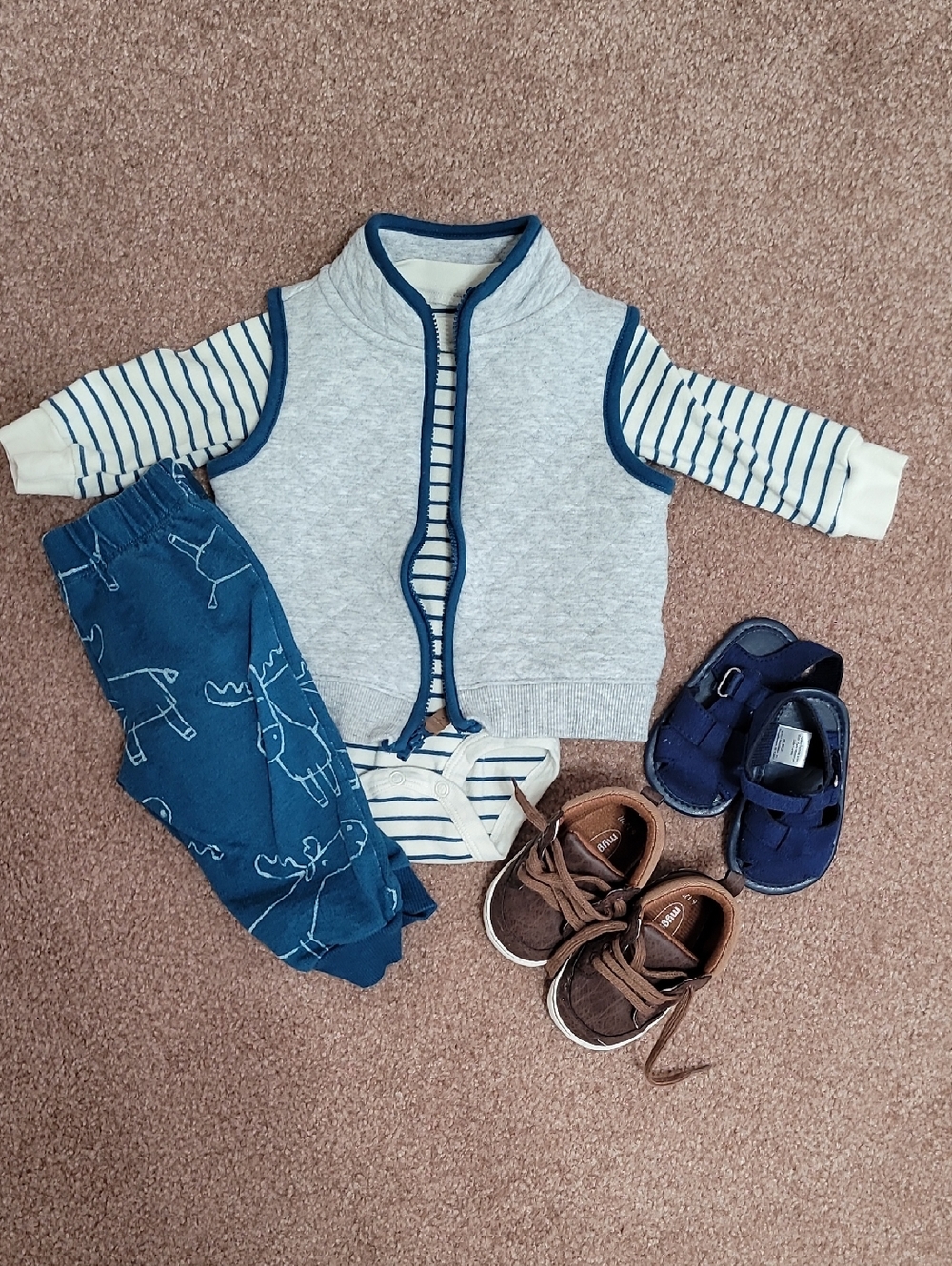 Carter's Gray and Navy Baby Boy 5-Piece Outfit Set